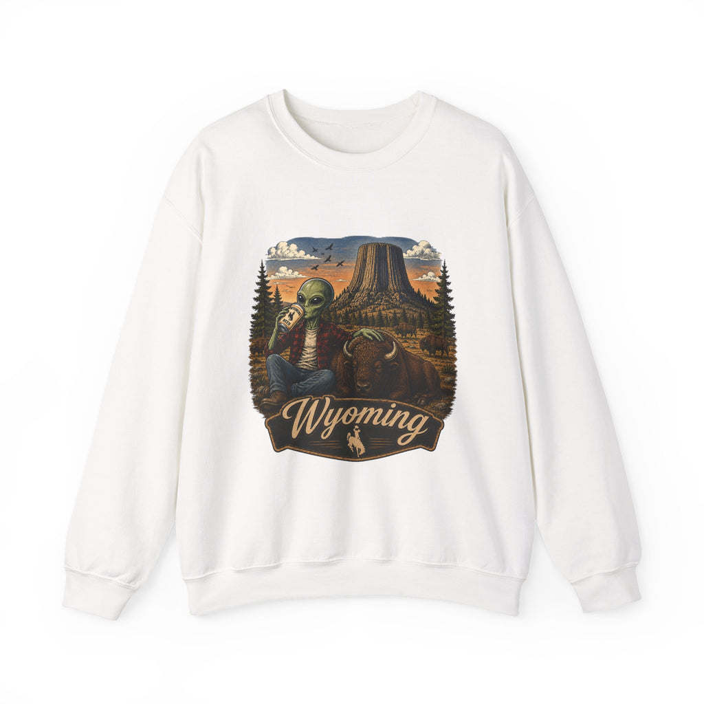Wyoming Retro National Park Alien Crewneck Sweatshirt