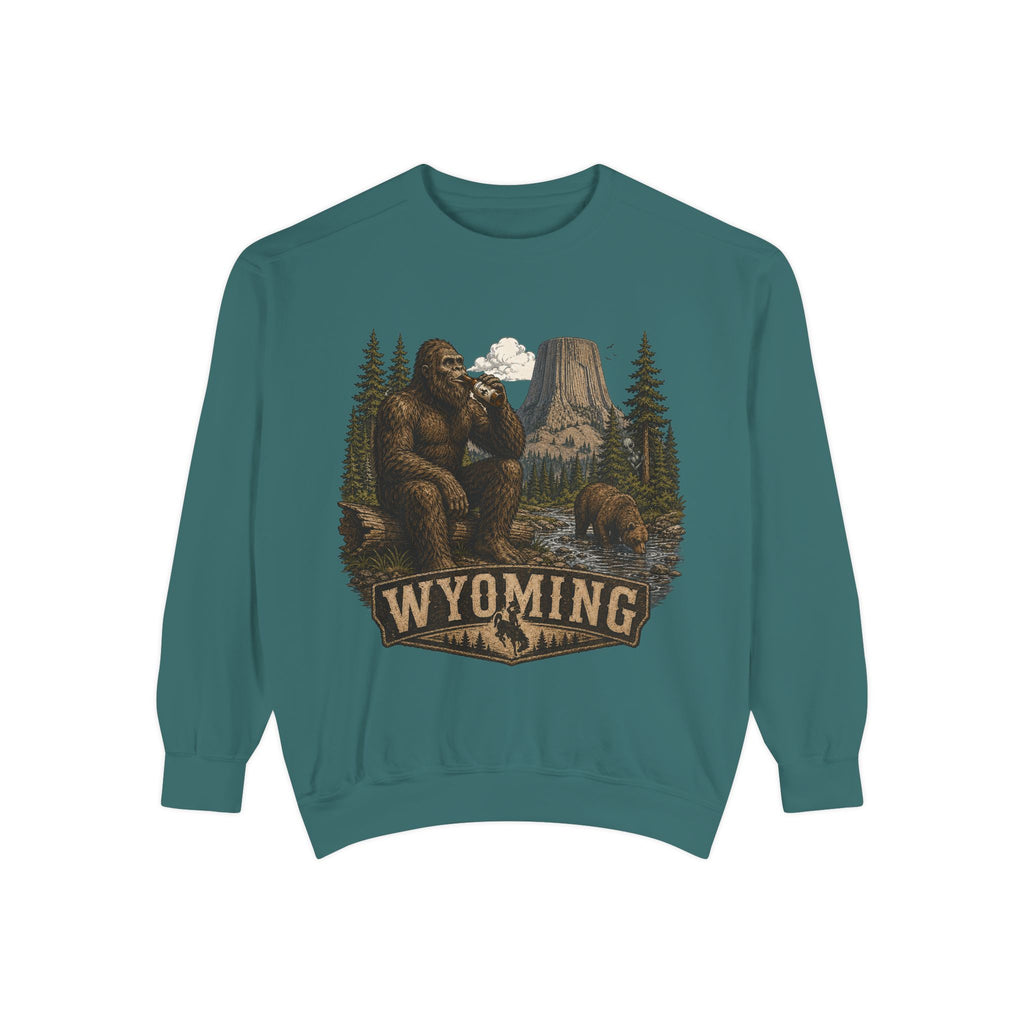 Sweatshirt — Wyoming Bigfoot Forest Graphic Crewneck
