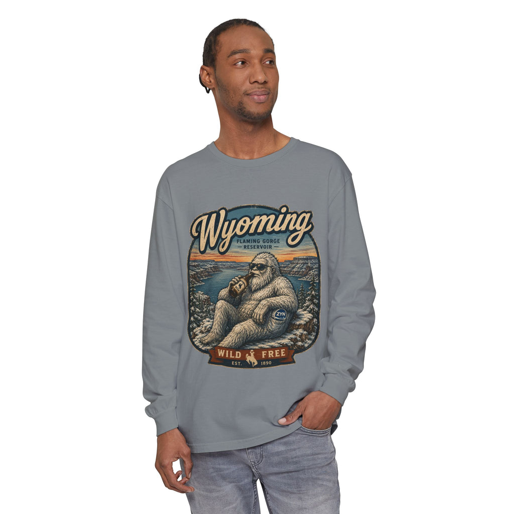 Wyoming Yeti 'Wild & Free' Long Sleeve T-Shirt