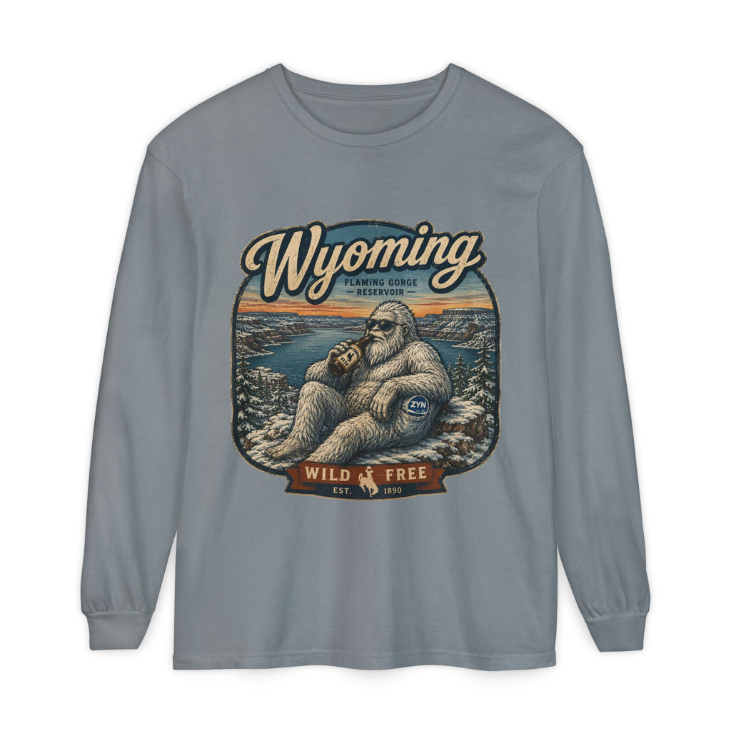 Wyoming Yeti 'Wild & Free' Long Sleeve T-Shirt