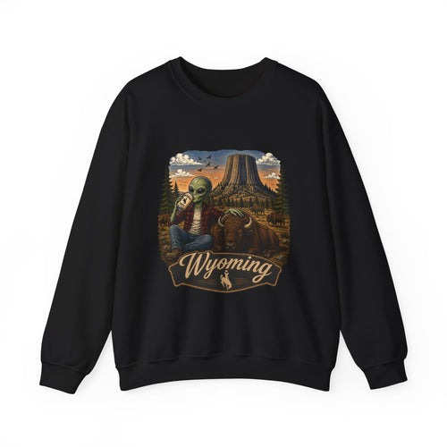 Wyoming Retro National Park Alien Crewneck Sweatshirt