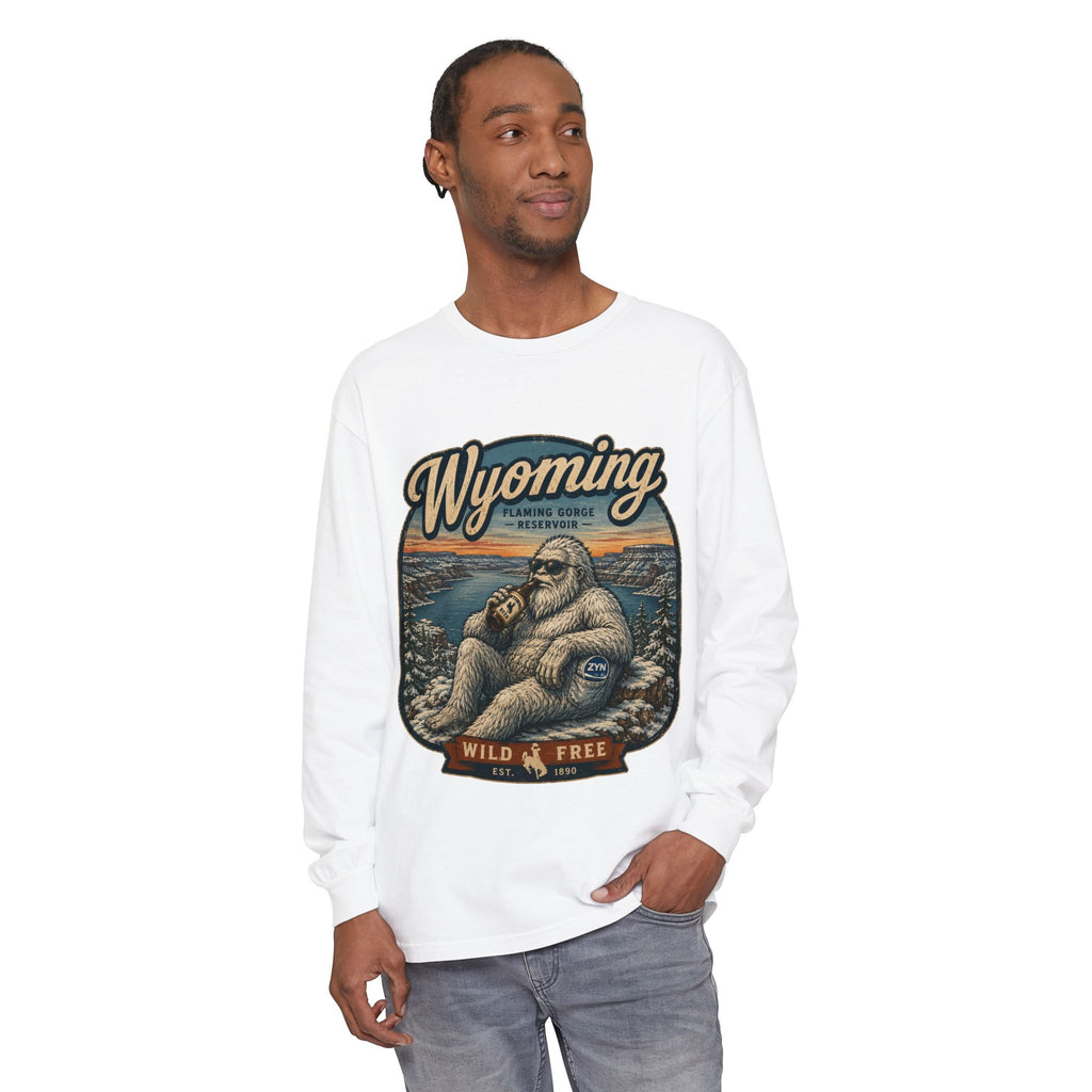 Wyoming Yeti 'Wild & Free' Long Sleeve T-Shirt