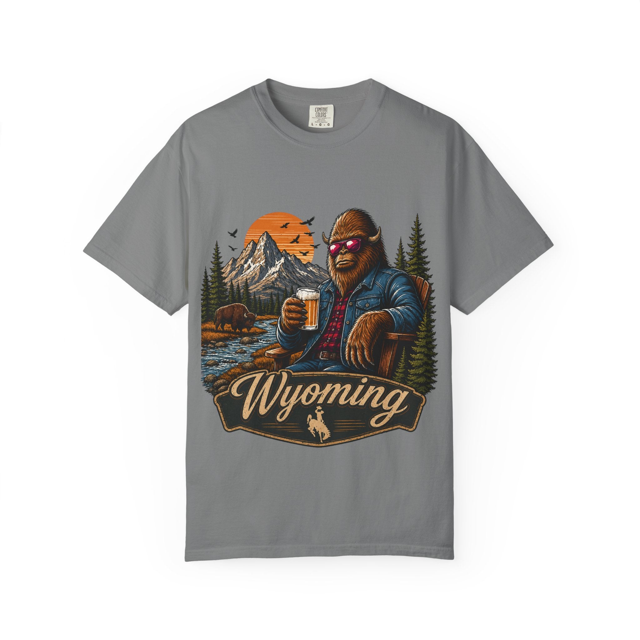 Wyoming Retro Bigfoot Beer T‑Shirt