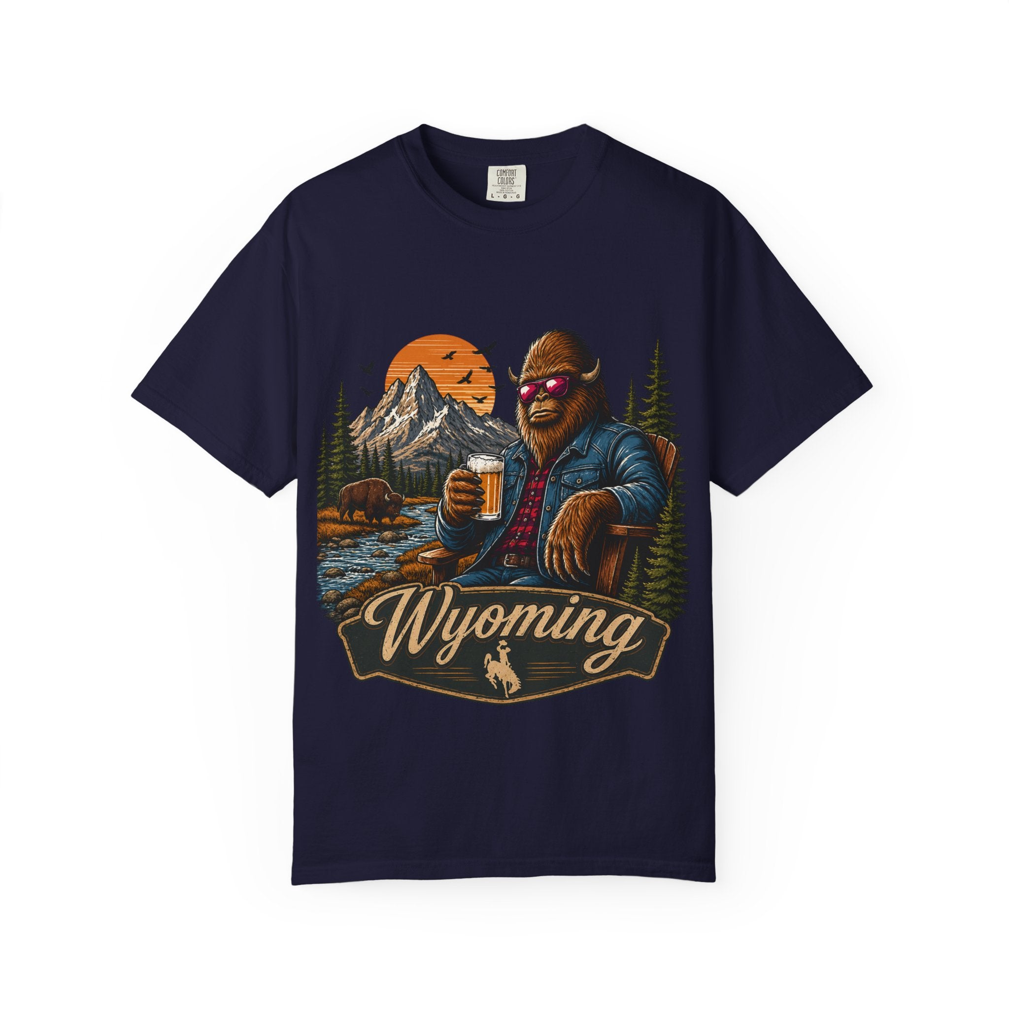 Wyoming Retro Bigfoot Beer T‑Shirt