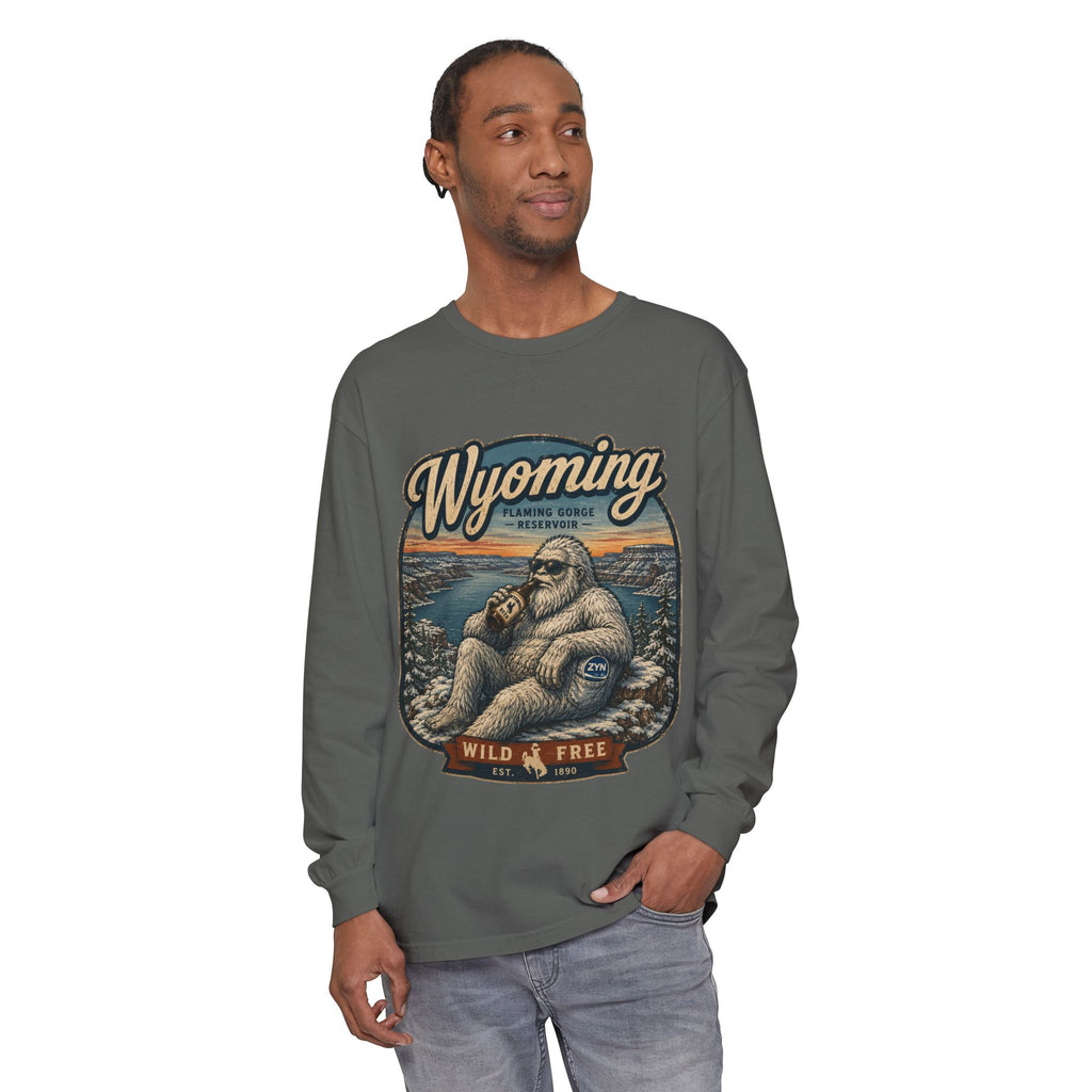 Wyoming Yeti 'Wild & Free' Long Sleeve T-Shirt