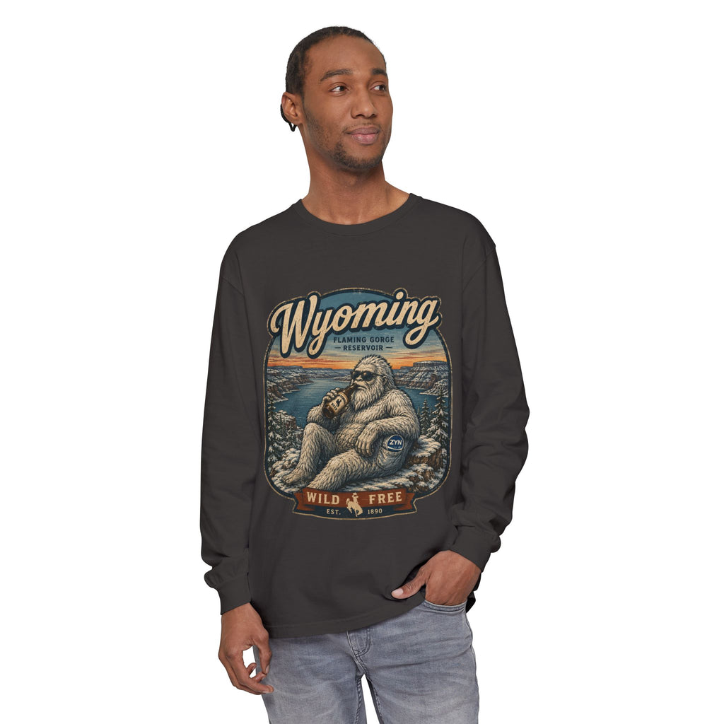Wyoming Yeti 'Wild & Free' Long Sleeve T-Shirt