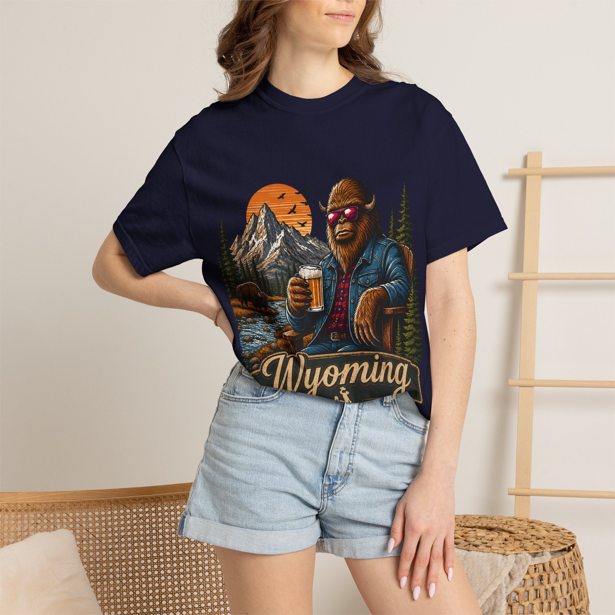 Wyoming Retro Bigfoot Beer T‑Shirt