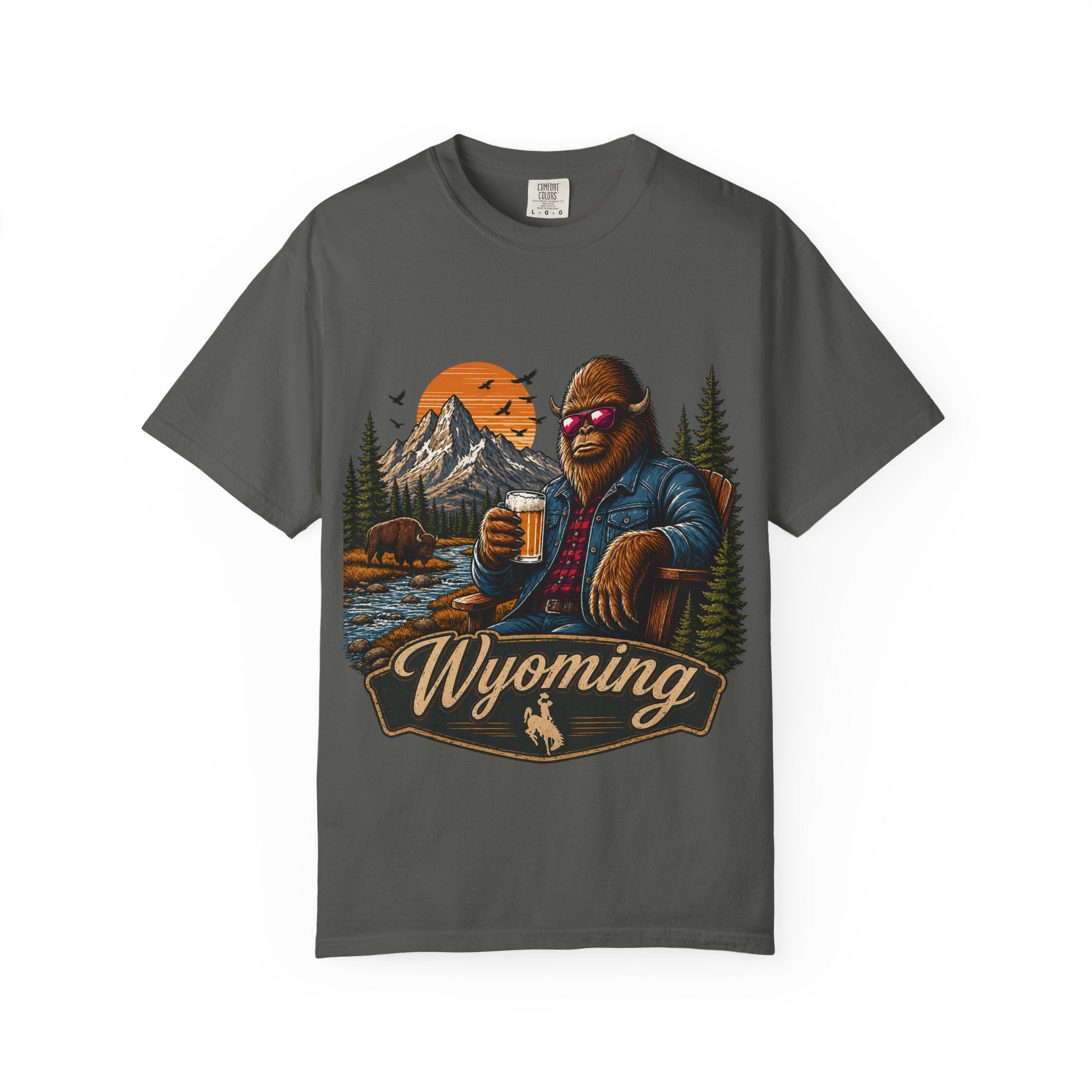 Wyoming Retro Bigfoot Beer T‑Shirt