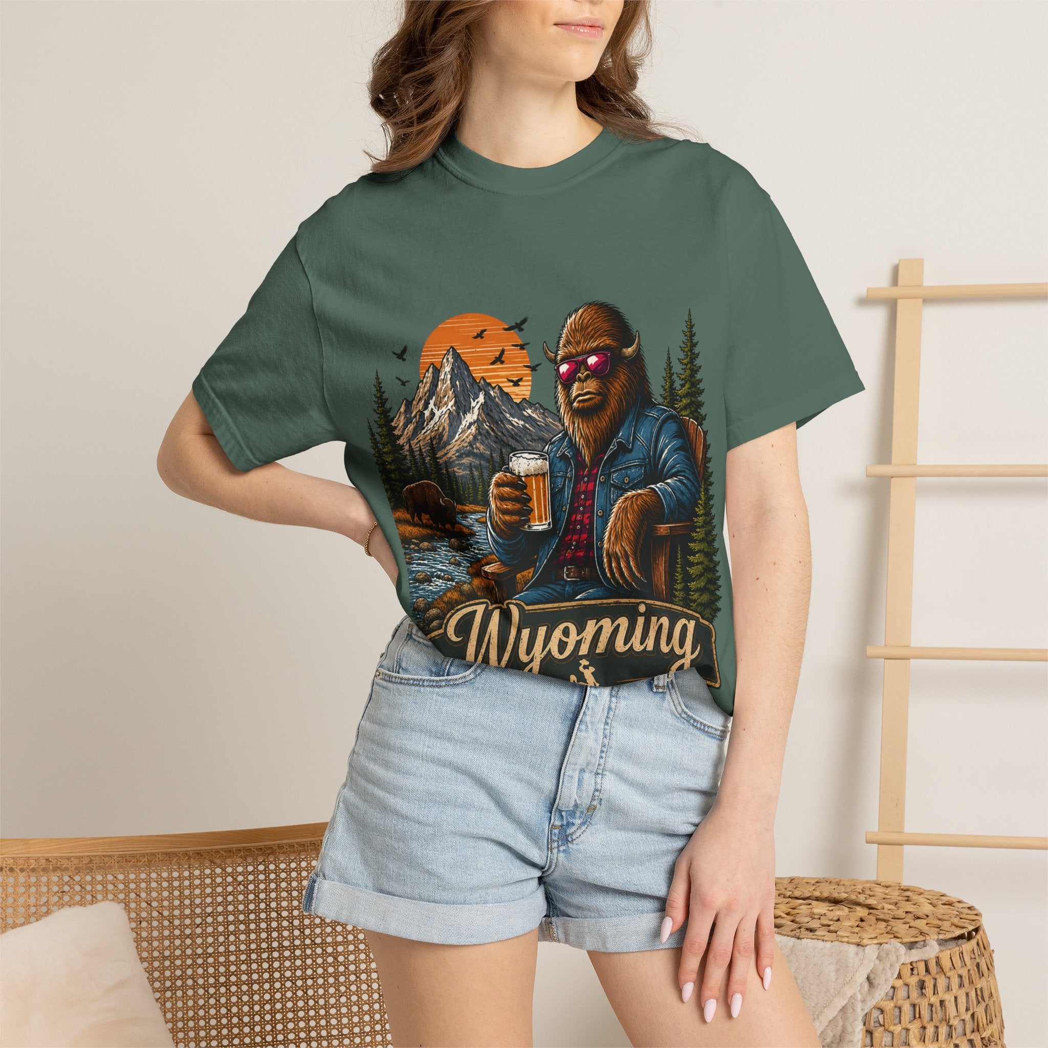 Wyoming Retro Bigfoot Beer T‑Shirt