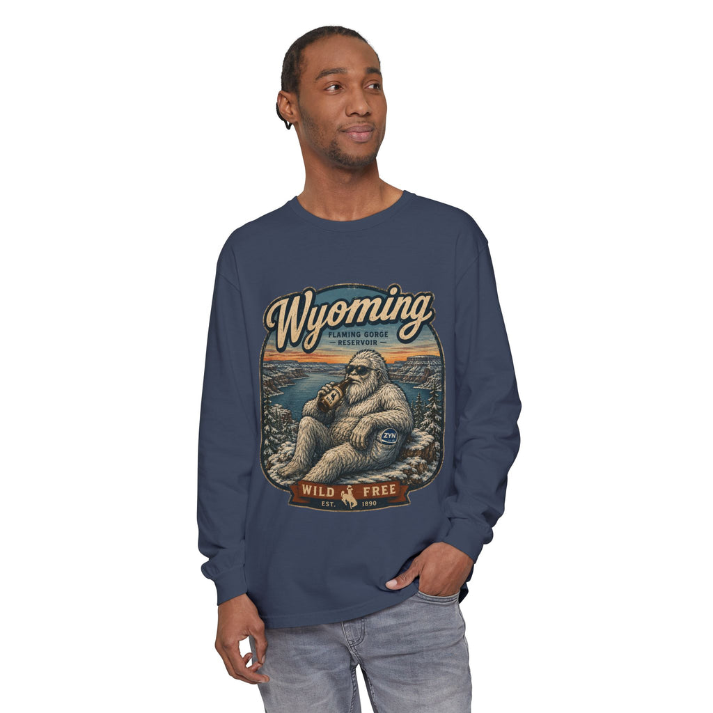 Wyoming Yeti 'Wild & Free' Long Sleeve T-Shirt