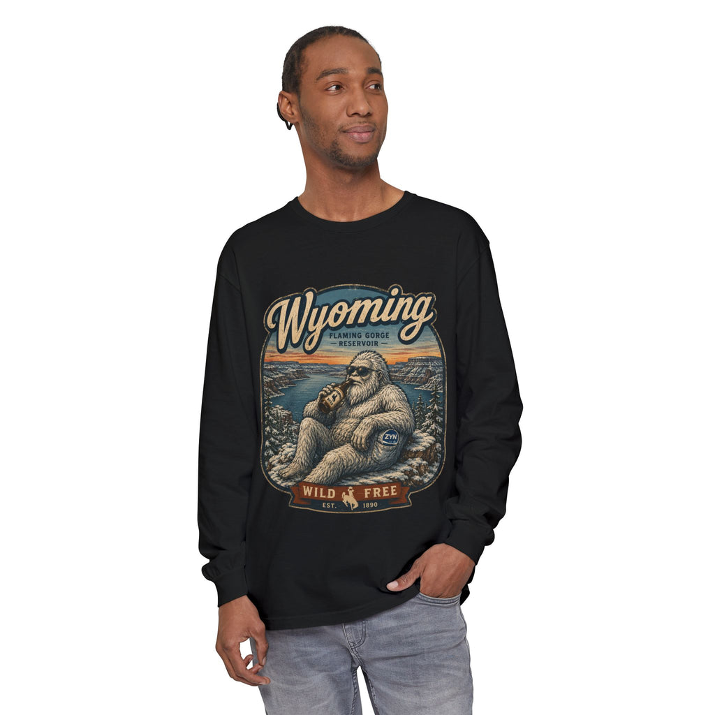 Wyoming Yeti 'Wild & Free' Long Sleeve T-Shirt