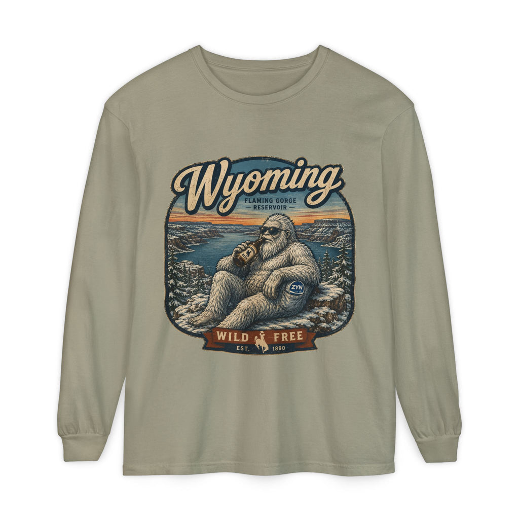 Wyoming Yeti 'Wild & Free' Long Sleeve T-Shirt
