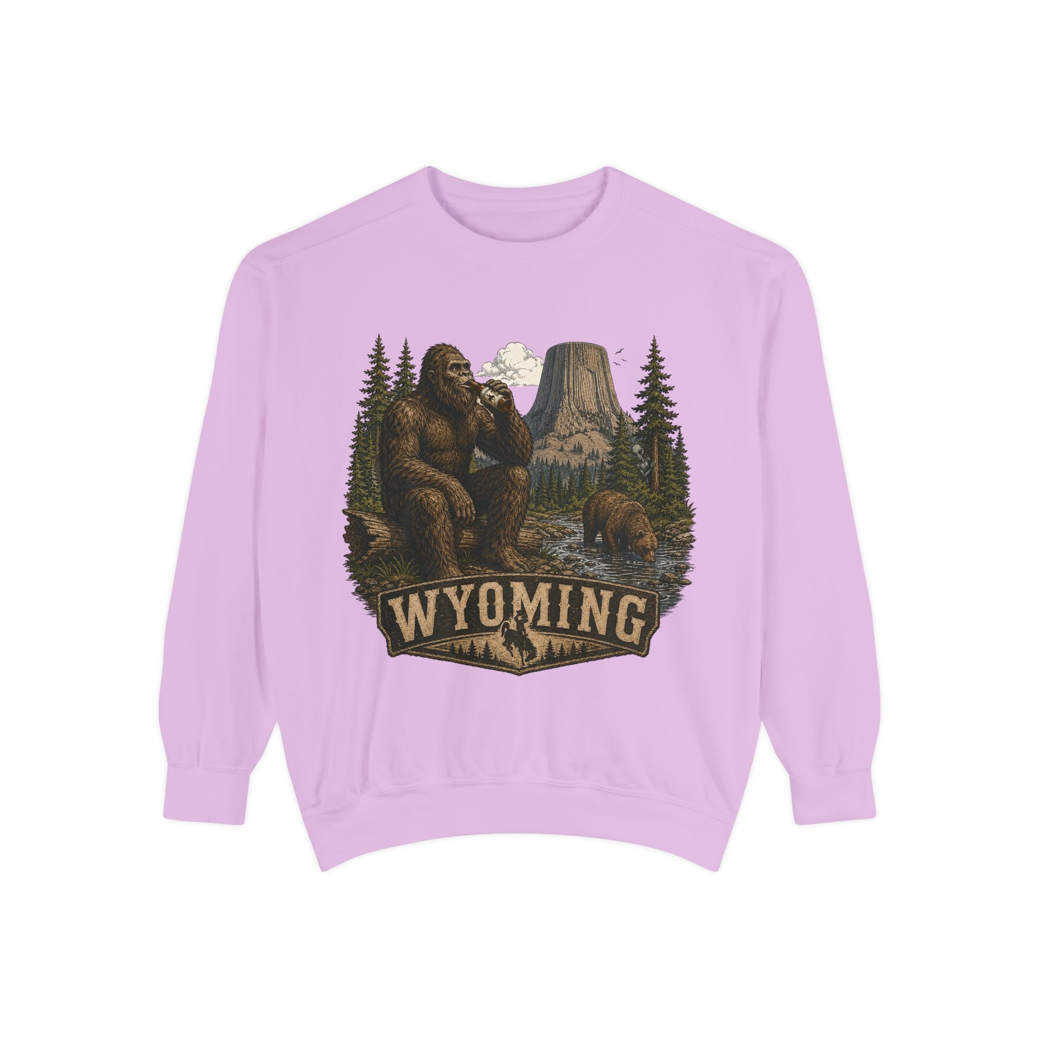 Sweatshirt — Wyoming Bigfoot Forest Graphic Crewneck
