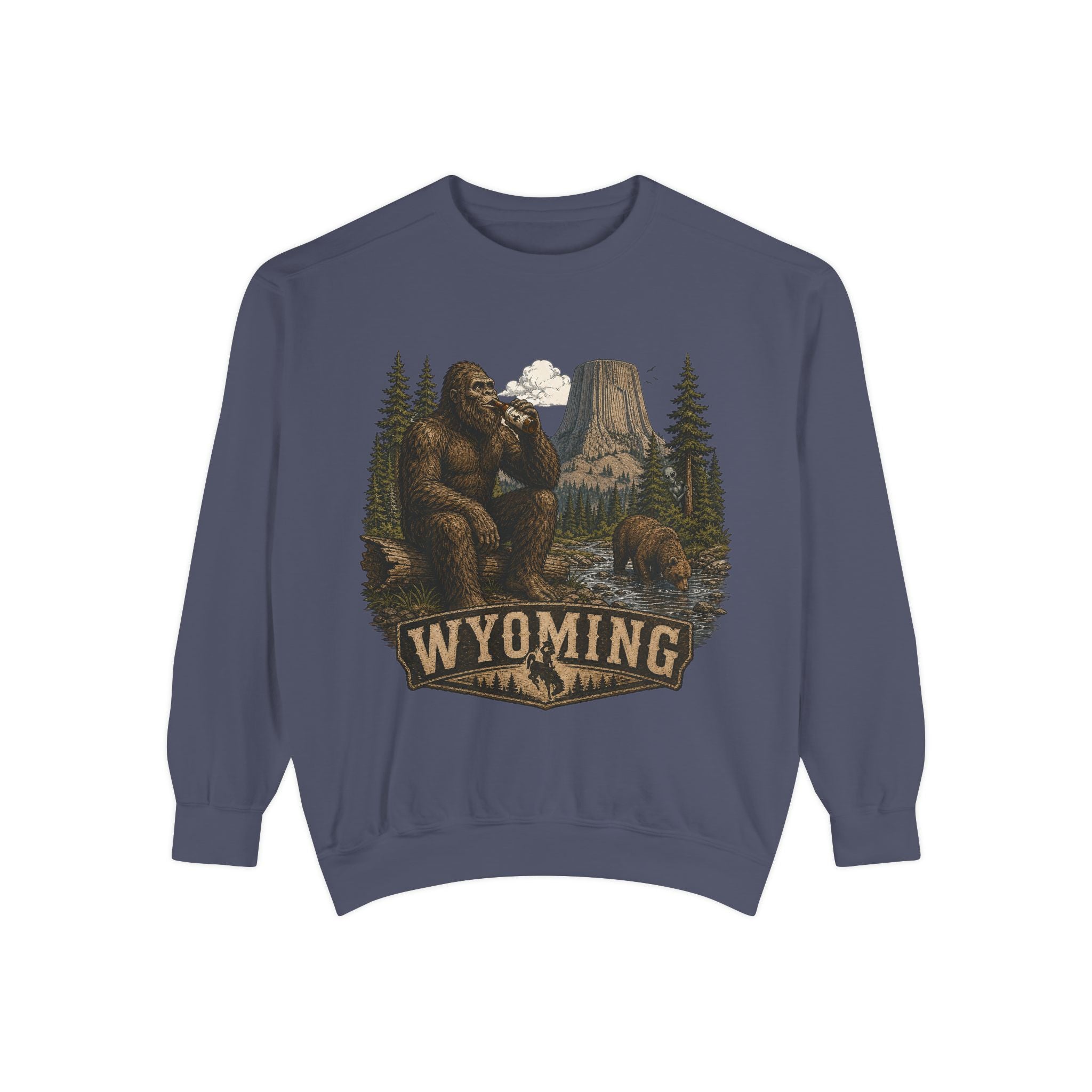 Sweatshirt — Wyoming Bigfoot Forest Graphic Crewneck