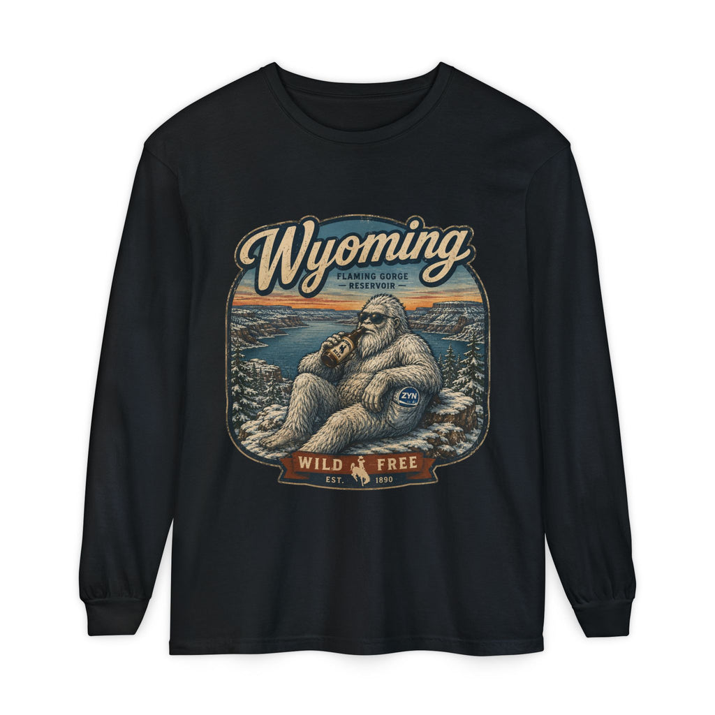 Wyoming Yeti 'Wild & Free' Long Sleeve T-Shirt