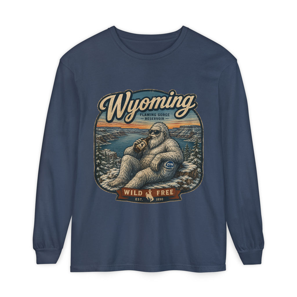 Wyoming Yeti 'Wild & Free' Long Sleeve T-Shirt