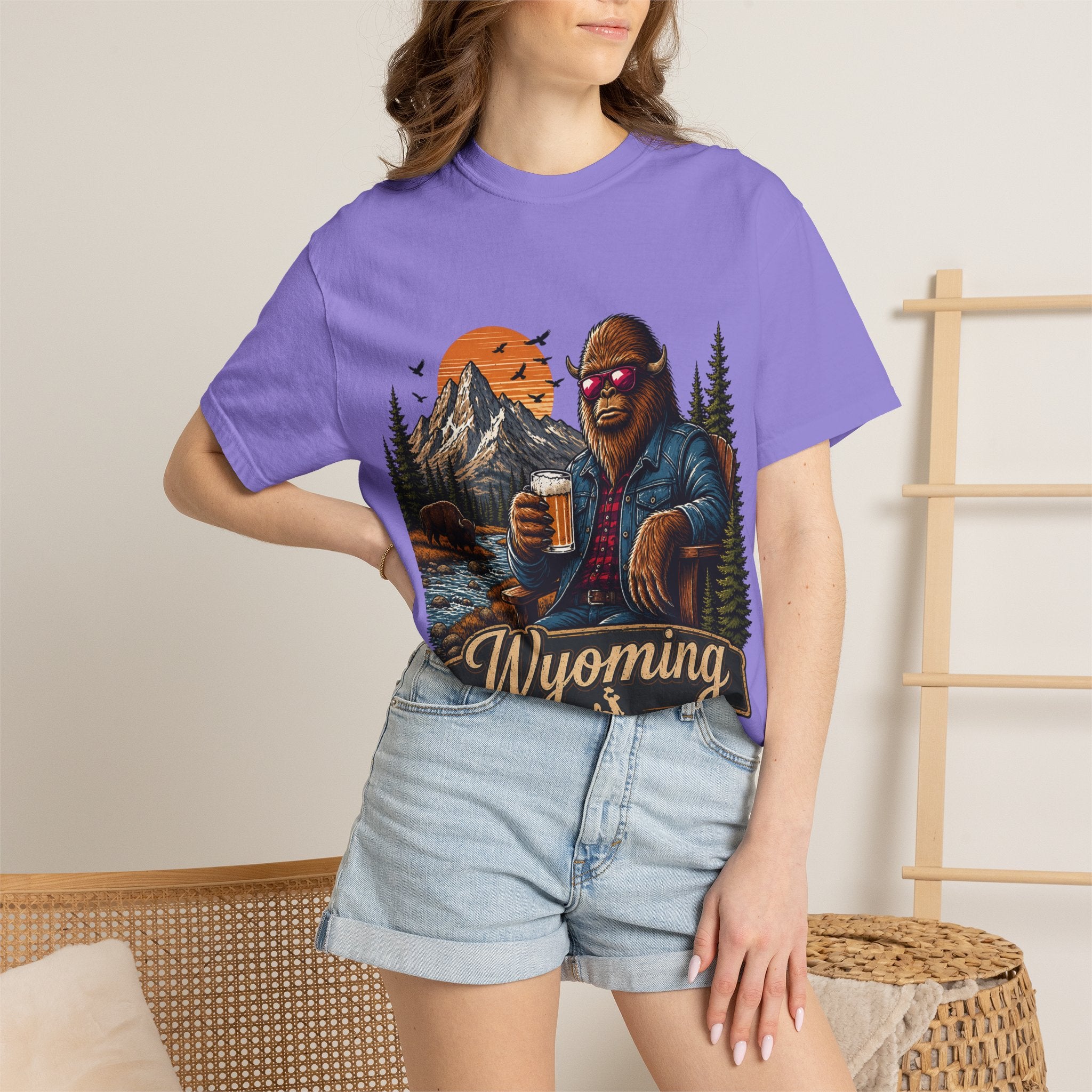 Wyoming Retro Bigfoot Beer T‑Shirt
