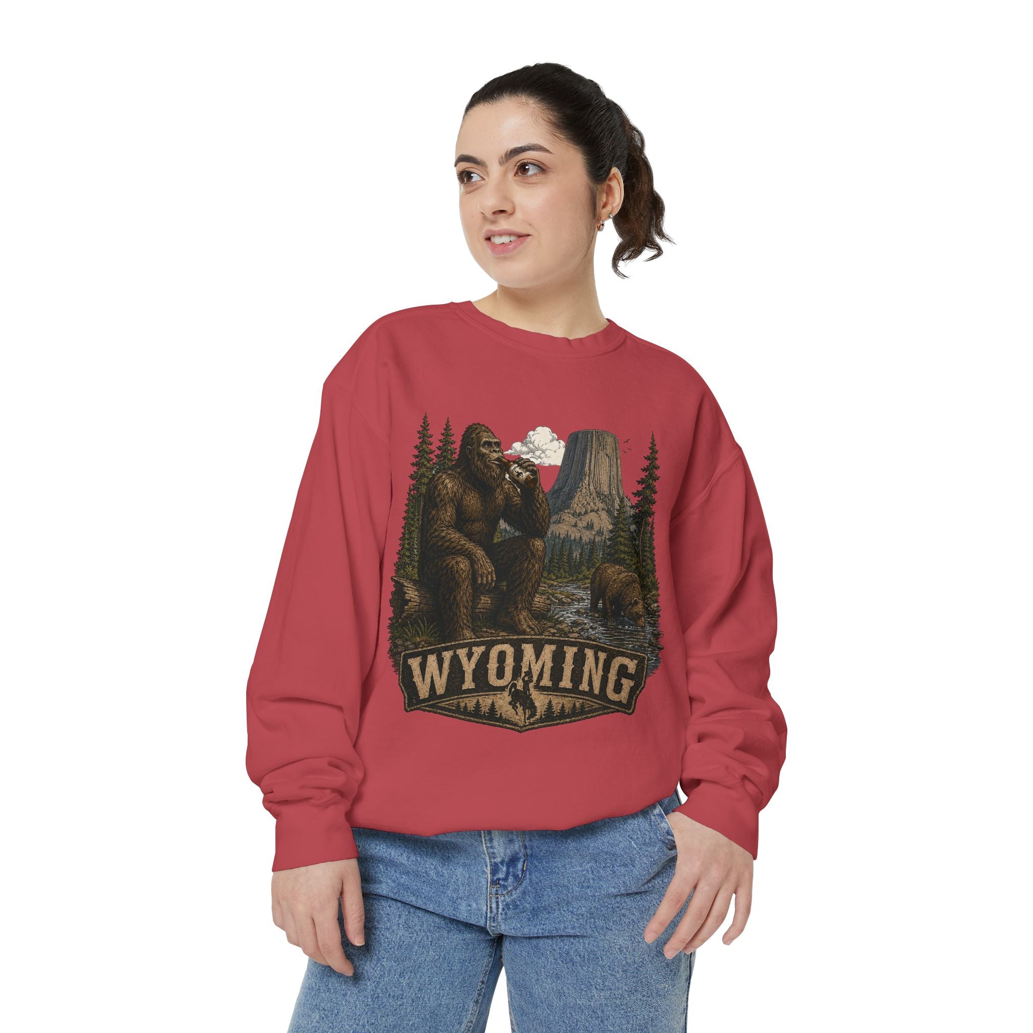 Sweatshirt — Wyoming Bigfoot Forest Graphic Crewneck