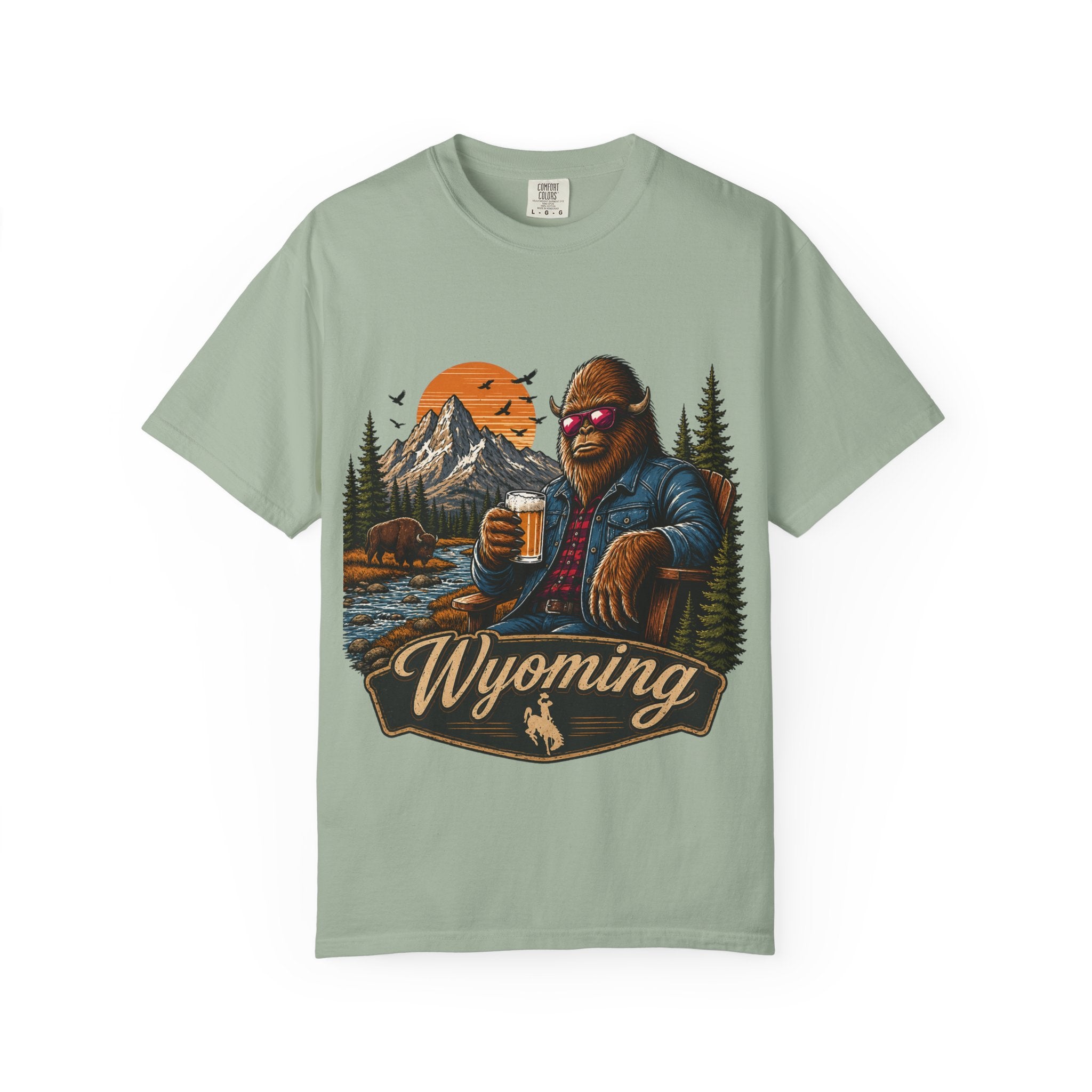 Wyoming Retro Bigfoot Beer T‑Shirt