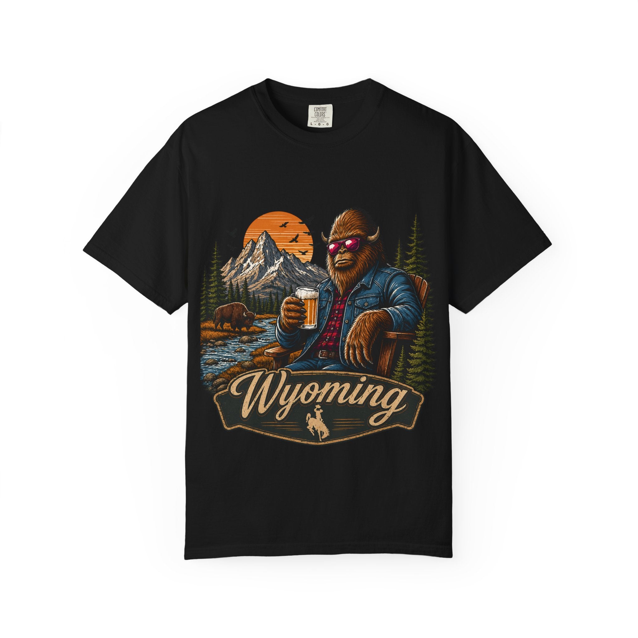 Wyoming Retro Bigfoot Beer T‑Shirt