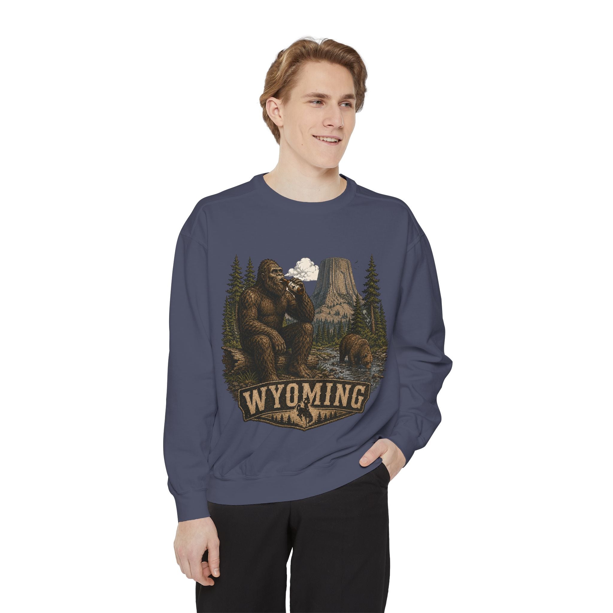 Sweatshirt — Wyoming Bigfoot Forest Graphic Crewneck