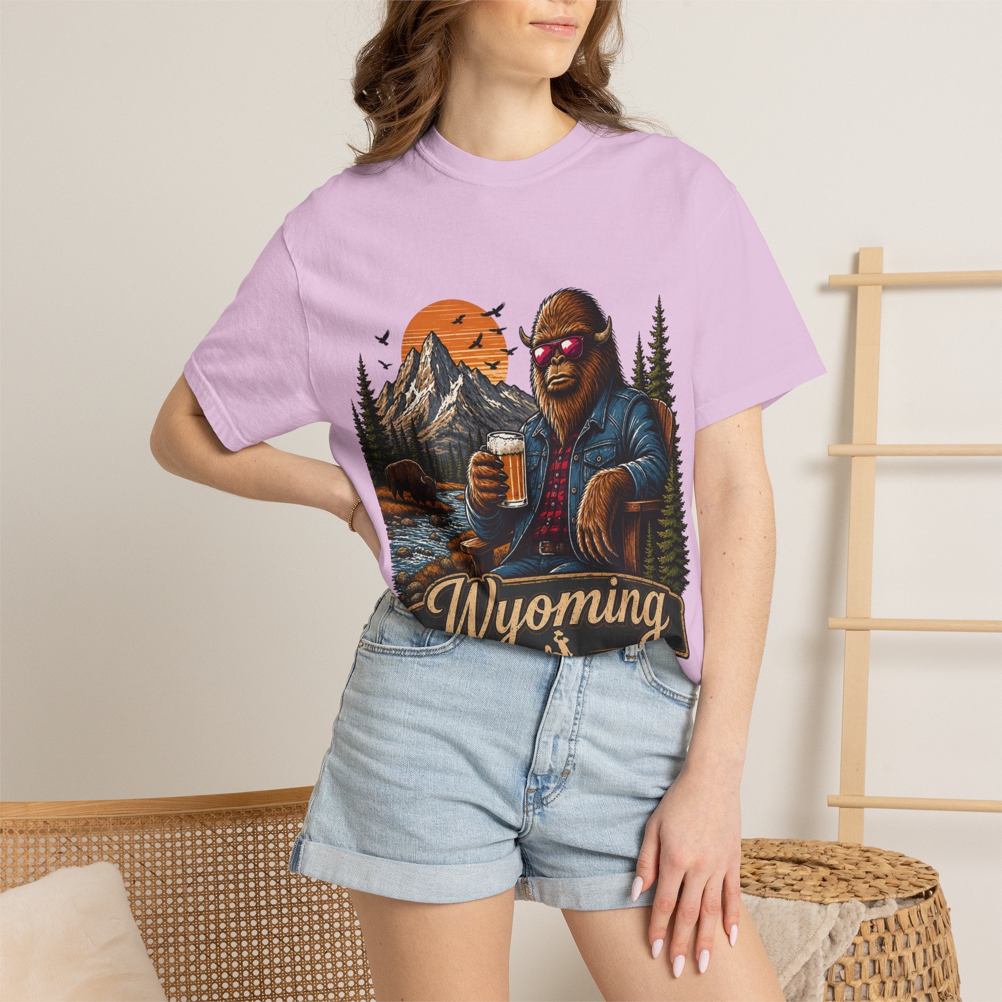 Wyoming Retro Bigfoot Beer T‑Shirt