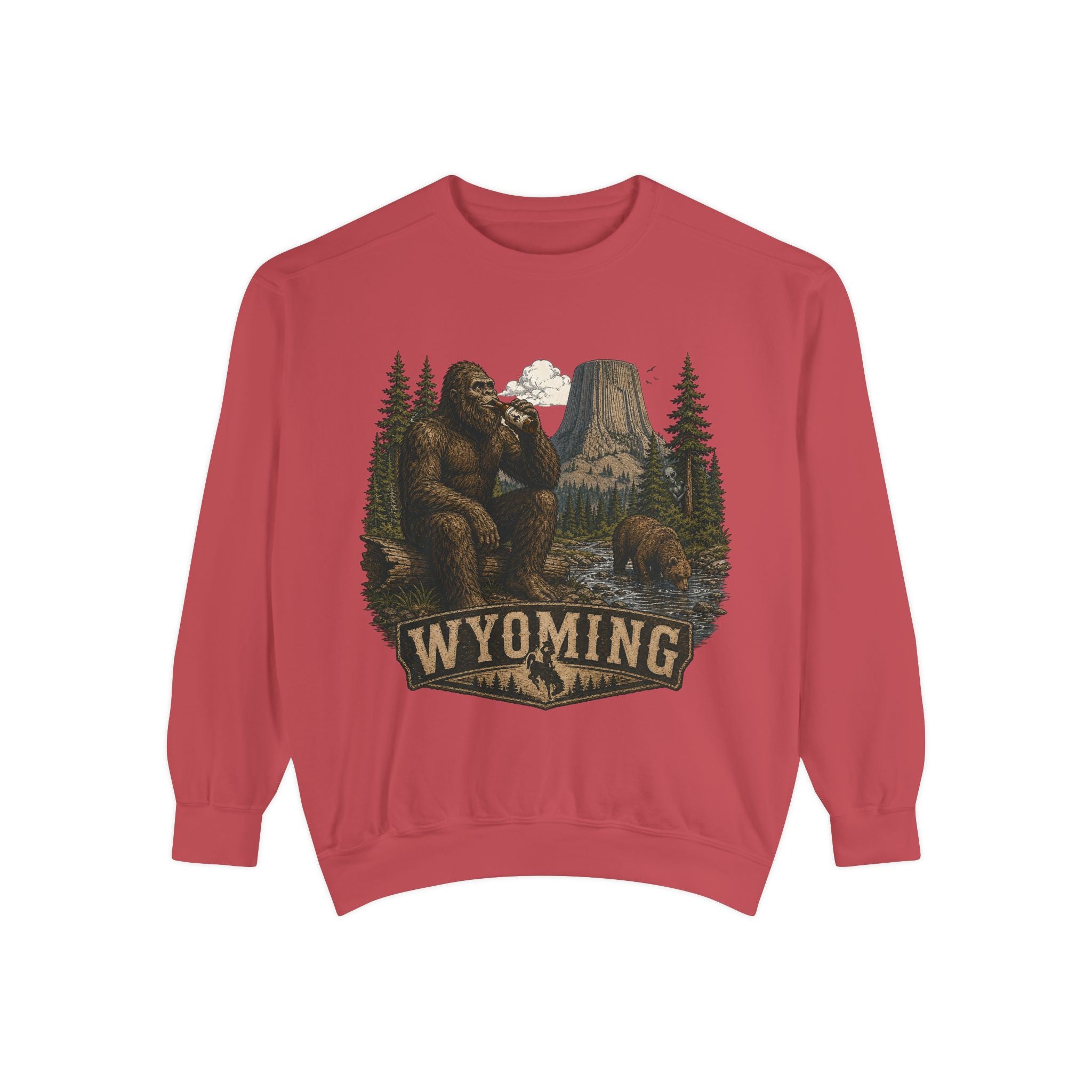 Sweatshirt — Wyoming Bigfoot Forest Graphic Crewneck