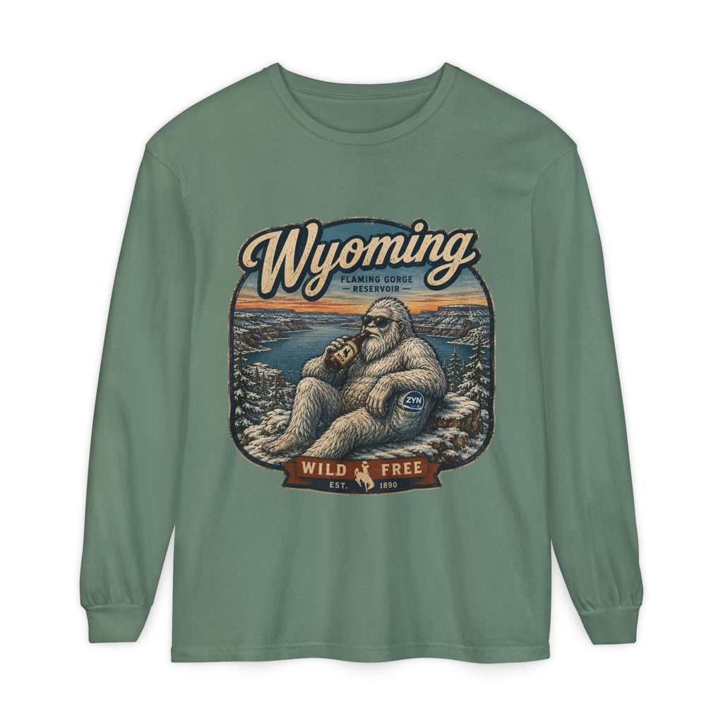 Wyoming Yeti 'Wild & Free' Long Sleeve T-Shirt