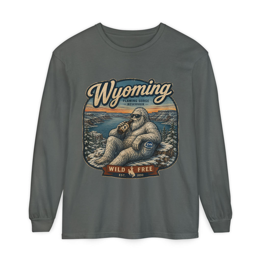 Wyoming Yeti 'Wild & Free' Long Sleeve T-Shirt