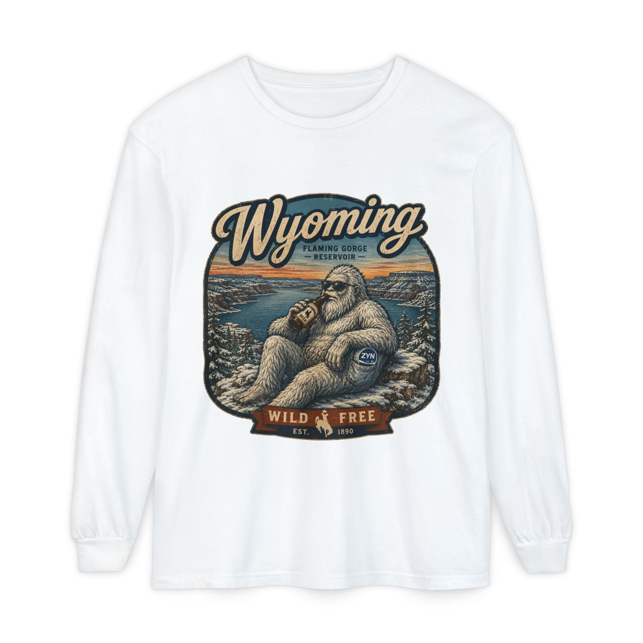 Wyoming Yeti 'Wild & Free' Long Sleeve T-Shirt