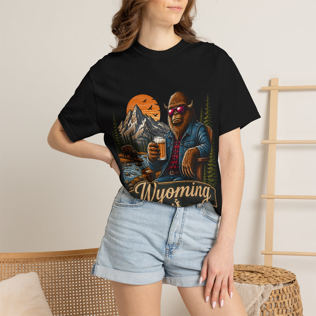 Wyoming Retro Bigfoot Beer T‑Shirt