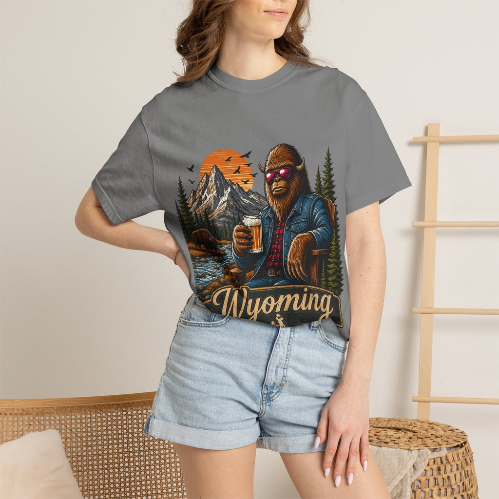 Wyoming Retro Bigfoot Beer T‑Shirt