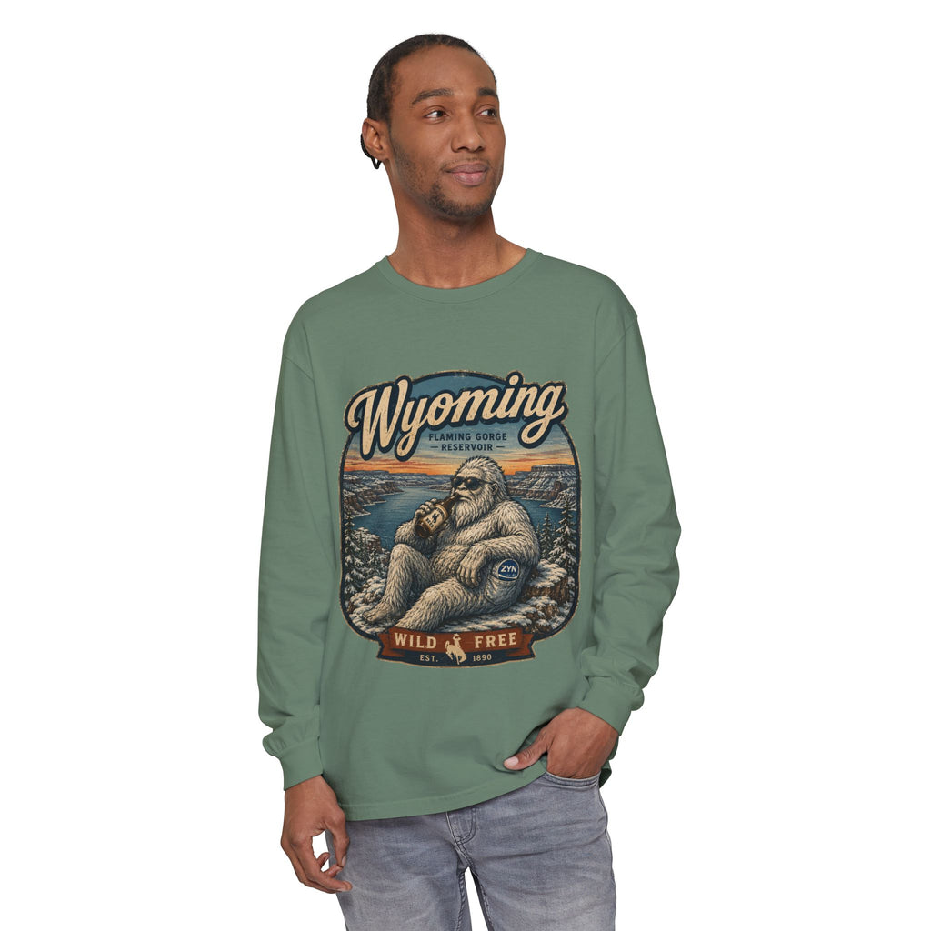 Wyoming Yeti 'Wild & Free' Long Sleeve T-Shirt